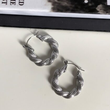 Twist Premium Minđuše Silver (2.50 cm)
