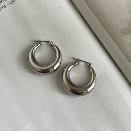 Ovalne Minđuše Classic Silver 3 cm