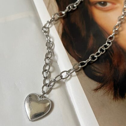 Masivna Heart Ogrlica Silver