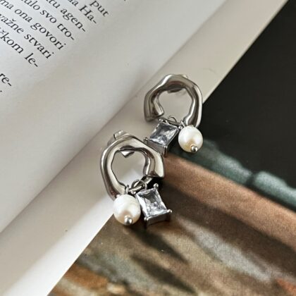 Minimalistic Biser Minđuše Silver (2.30 cm)