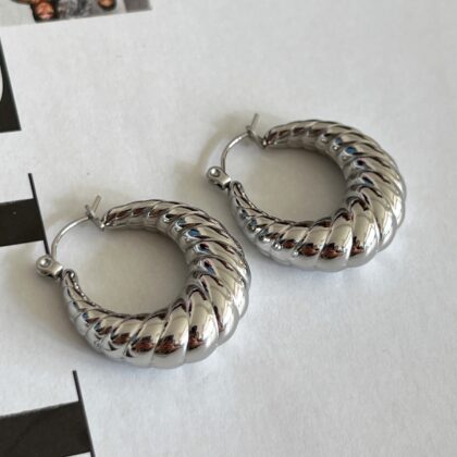 Vintage gold minđuše 2,5 cm Silver