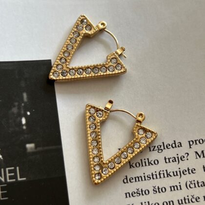 Minđuše Triangle Zircon Lux