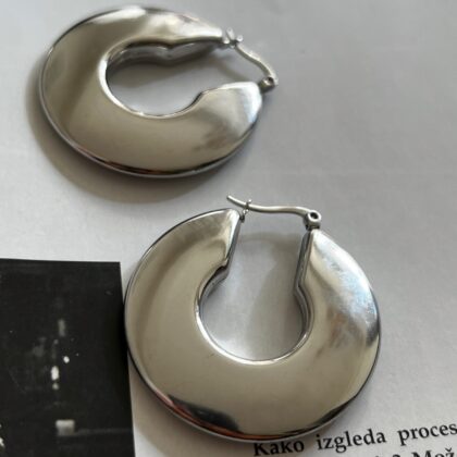 Hoop Minđuše Massive Silver (4 cm)