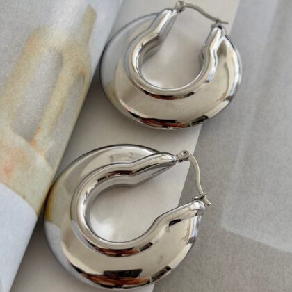 Hoop Minđuše Massive Premium Silver (4 cm)