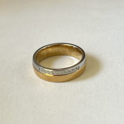 Prsten Silver Gold Zircon