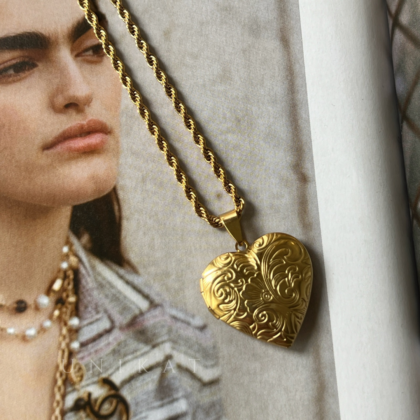 Ogrlica Medallion Gold Heart