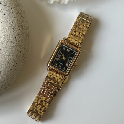 Ženski Sat Retro Gold Black