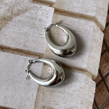 Ovalne Minđuše Silver (3.30 cm)