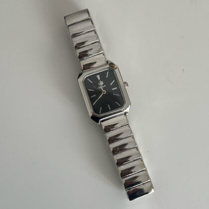 Ženski Sat Retro Silver Black